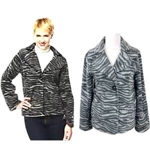 Susan Graver Fleece Jacket Medium Tiger Print *